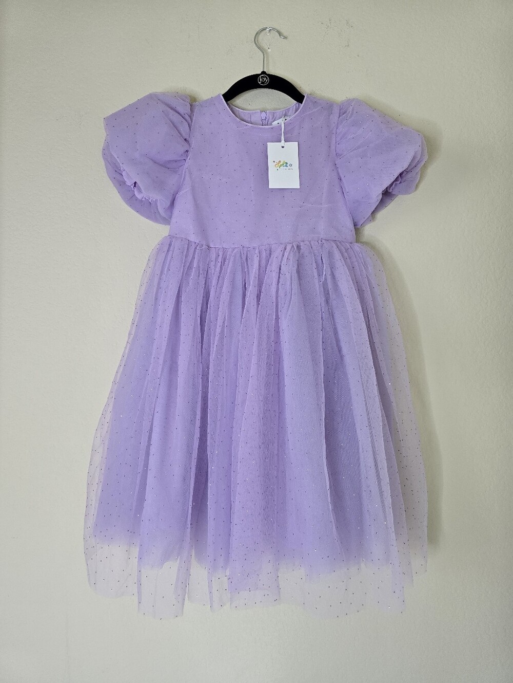 Lola and the Boys Girls lavender Crystal dress Sz 10 crystal embellishments